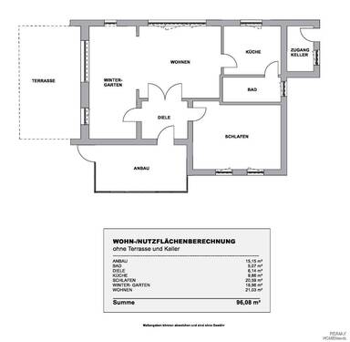 GR HP mit Wohn-Nutzflächenberechnung - 