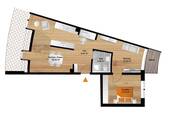 Grundriss - Etagenwohnung mit 73,30 m² in Freital / Saalhausen zur Miete