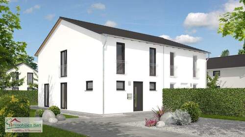 Beispielbild Front - 10 MIN. VON L-REMICH: MASSIVER NEUBAU DOPPELHAUSHÄLFTE MIT GRUNDSTÜCK!