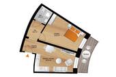 Grundriss - Terrassenwohnung mit 58,80 m² in Freital / Saalhausen zur Miete