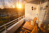 Südwest Balkon überdacht - 1 Zimmer Etagenwohnung in Timmendorfer Strand