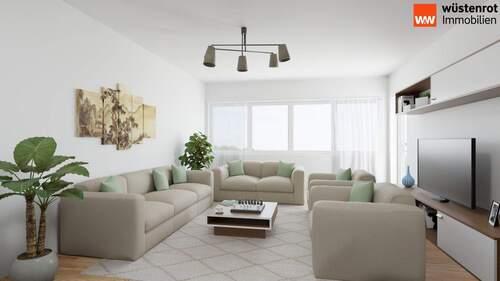 Visualisierung Wohnzimmerip_ir_7.jpg - Helle 2-Zimmer-Wohnung auf Erbpachtgrundstück mit Blick ins Grüne