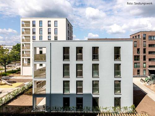 Baufortschritt Haus 4 + 6: Blick von Osten - 3-Zimmer-Wohnung in Leinfelden-Echterdingen »Schelmenäcker Haus 3, preisgedämpft«