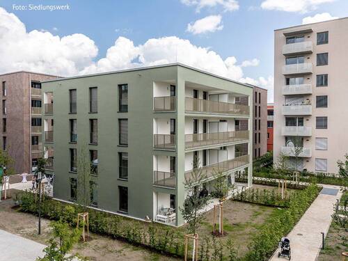 Baufortschritt Haus 5: Blick von Südwest - 3-Zimmer-Wohnung in Leinfelden-Echterdingen »Schelmenäcker Haus 5«