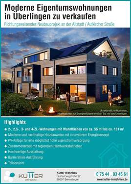 Neubauprojekt in ÜB - 2 Zimmer Etagenwohnung zum Kaufen in Überlingen