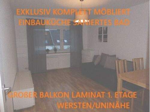 Titelbild - EXKLUSIV KOMPLETT MÖBLIERT EINBAUKÜCHE SANIERTES BAD GROßER BALKON LAMINAT 1. ETAGE WERSTENUNINÄHE