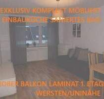 EXKLUSIV KOMPLETT MÖBLIERT EINBAUKÜCHE SANIERTES BAD GROßER BALKON LAMINAT 1. ETAGE WERSTENUNINÄHE - Düsseldorf
