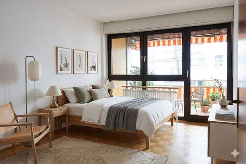 Schlafzimmer virtuell möbliert - 