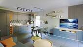 Ansicht Wohn-, Koch-, Essbereich - 2 Zimmer Bungalow in Westerburg