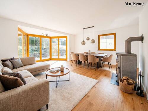 Visualisierung Wohnzimmer - 4 Zimmer Doppelhaushälfte zum Kaufen in Gilching / Geisenbrunn