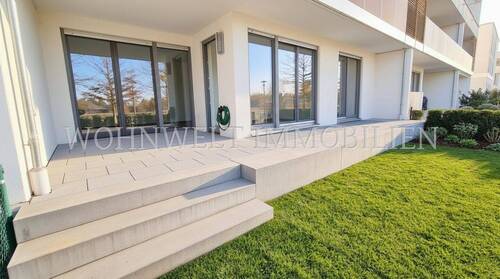 Terrasse - Helle & moderne Gartenwohnung in ruhiger Lage mit freiem, unverbaubaren Blick