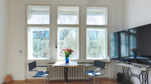 Ausblick Wohnzimmer - Etagenwohnung mit 96,00 m&sup2; in Berlin zum Kaufen