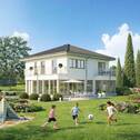 Kinder spielen im Garten des Hauses EVO 177V4 - Wohlfühloase für die Familie mit guter Anbindung in Hamburg - Volksdorf