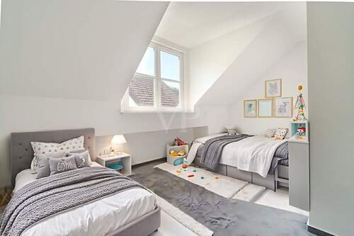 Beispielmöblierung Kinder- oder Gästezimmer im Vorderhaus - 