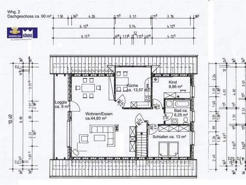 Dachgeschoss, Whg. 2 - 