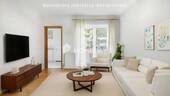 Wohnzimmer 3 (möbliert) - Bezugsfreie Drei-Zimmer-Wohnung mit Balkon und Stellplatz in grüner Lage mit top City-Anbindung