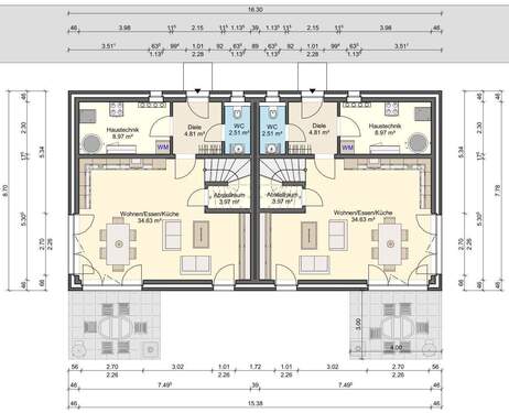 Erdgeschoss.jpg - Doppelhaushälfte mit 115,00 m&sup2; in Hamburg zum Kaufen