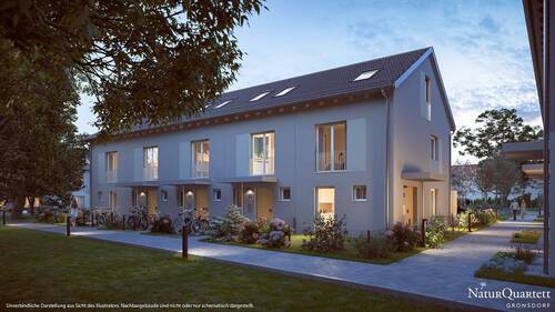 Illustration 1 - 4-Zi-RMH in WEG mit Privatgarten, DG-Studio und direktem TG-Zugang