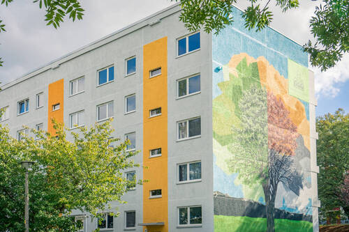 Giebelansicht - Etagenwohnung mit 39,50 m² in Chemnitz zur Miete