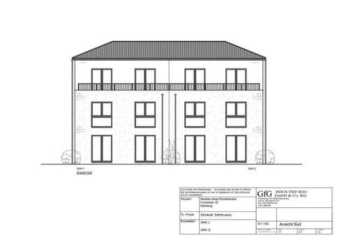 Süd Ansicht - 7 Zimmer Mehrfamilienhaus, Wohnhaus in Hamburg