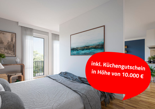 Visualisierung_Schlafzimmer - Dachgeschosswohnung in Köpenick, 3 Zimmer, Terrasse, Stellplatz