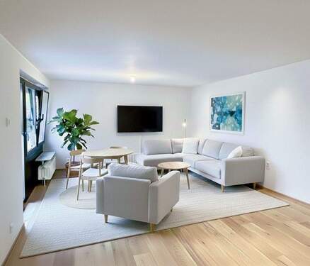 Wohnzimmer (Digital Staging) - Raum für Neues - bezugsfreie 3-Zimmer-Wohnung mit Balkon in Stuttgart-Sommerrain