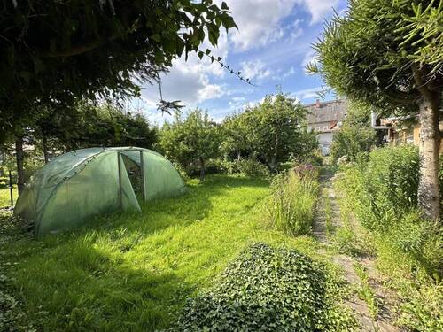 Garten mit Gewächshaus - 