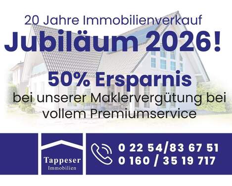 Jubiläum 2026.JPG - Gemeinsam wohnen, individuell leben: Doppelhaushälfte mit Potenzial, Garten und Garage