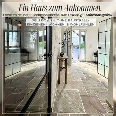 Bild 1 - **** Viel Wohnqualität - ***Null Baustelle : Bezugsfertige Neubau DHH mit großem Grundstück