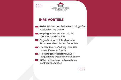 Ihre Vorteile! - 3 Zimmer Etagenwohnung zum Kaufen in Reinbek