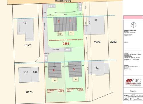 Lageplan - Mehrfamilienhaus, Wohnhaus mit 150,00 m&sup2; in Hamburg zum Kaufen