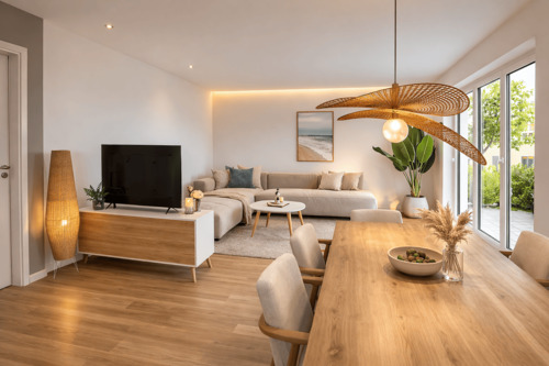 Wohnzimmer - Großzügige 4-Zimmer-Neubauwohnung mit hohem Wohnkomfort und Barrierefrei!