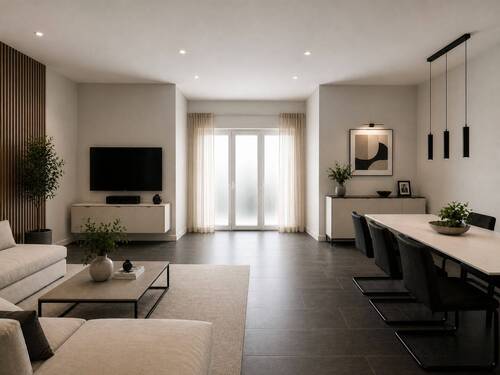 Wohnzimmer - Doppelhaushälfte mit 125,00 m&sup2; in Aindling zum Kaufen