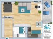 ca 46qm mit Balkon und Fernblick - 