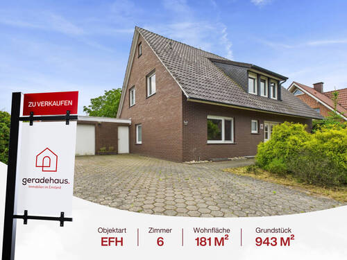 Titelbild Haselünne:Lahre - RESERVIERT: Freistehendes Haus mit Garage, Werkstatt, Vollkeller und großzügigem Grundstück in Haselünne-Lahre