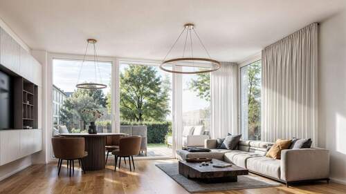 Wohnzimmer - Neubau-Gartenwohnung mit Sonnenterrasse
