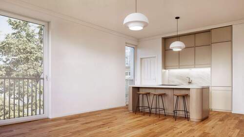 Küche - Visualisierung - Etagenwohnung mit 98,60 m&sup2; in Berlin zum Kaufen