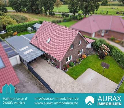 Außenansicht - Wohlfühl-EFH in Aurich-Schirum mit neuem Wohnanbau und großem Garten