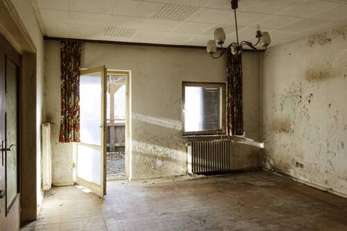 Das Wohnzimmer - Stark renovierungsbedürftiges EFH auf traumhaft großem Grundstück