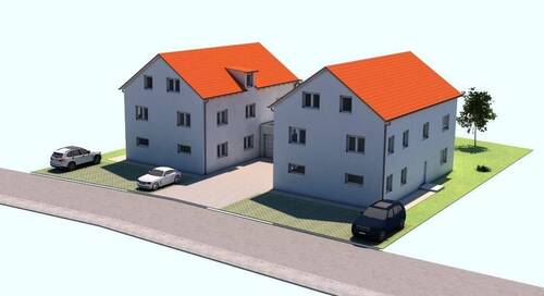 Ansicht Straßenseite - Hochwertige Neubauwohnung mit Gartenanteil in unverbauter Südlage