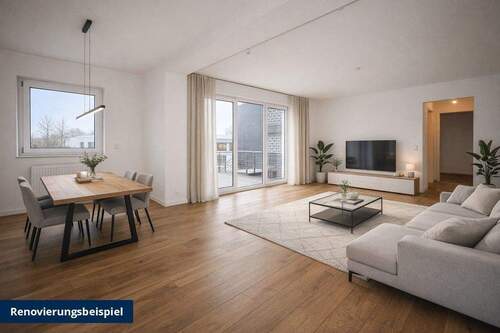 Renovierungsbeispiel Wohn- und Essbereich - 2 Zimmer Etagenwohnung in Langenfeld (Rheinland) / Immigrath