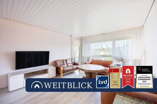 Wohnzimmer - WEITBLICK: Stadtblick erleben! - 395.000,00&nbsp;EUR Kaufpreis, ca.&nbsp; 94,00&nbsp;m&sup2;&nbsp;Wohnfl&auml;che
