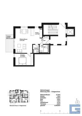 Haus A - Wohnung 02 - Erdgeschoss - 2 Zimmer Etagenwohnung zur Miete in Heikendorf