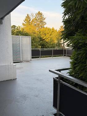 Großzügige Dachterrasse mit herbstlicher Baumkulisse - Ihr privates Refugium mit Weitblick! - 4 Zimmer Etagenwohnung in Offenbach am Main