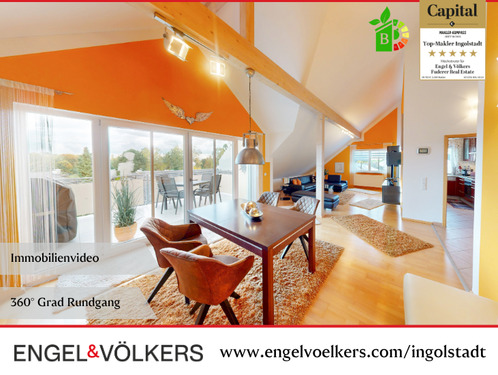 Engel & Völkers Ingolstadt - Sichtdachstuhl trifft Panorama - 480.000,00 EUR Kaufpreis, ca.  116,90 m² Wohnfläche