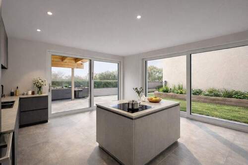 Küche mit Blick in den Garten - 