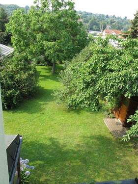 Blick in den Garten von Küche - 2 Zimmer Etagenwohnung zur Miete in Dresden