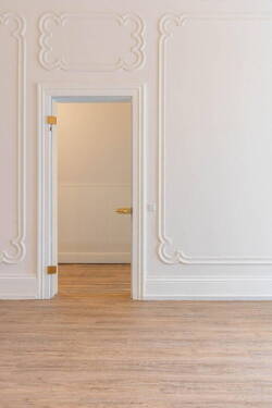 Glastür und Stuckelemente - Büro in Hamburg