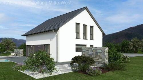 Ansicht Garten - Modernes, großzügiges Einfamilienhaus inkl. Grundstück