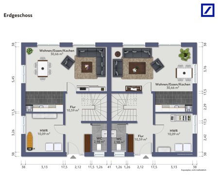 Erdgeschoss - 5 Zimmer Doppelhaushälfte in Schloß Holte-Stukenbrock